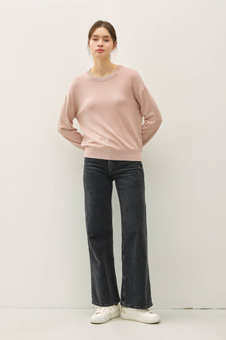 Simone Drop Shoulder Basic Crewneck Sweater