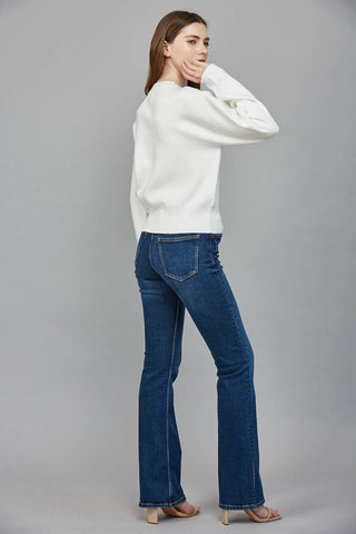 Sylvie ROUND NECKLINE BUTTON CLOSURE CARDIGAN