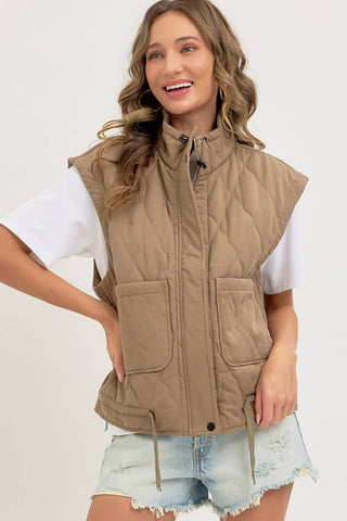 Diane Quilted Puffer Vest - The Funky Zebras Clear Lake