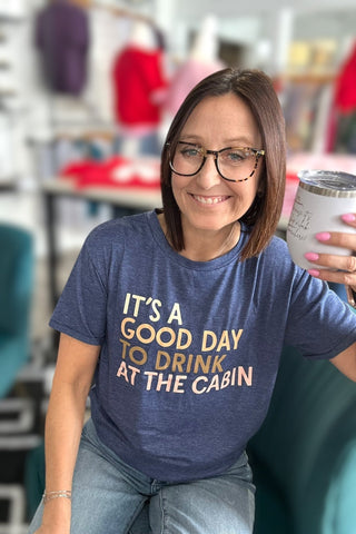 Drink at the Cabin Tee - The Funky Zebras Clear Lake