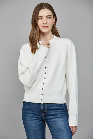 Sylvie ROUND NECKLINE BUTTON CLOSURE CARDIGAN