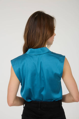 Mel Satin Sleeveless Blouse