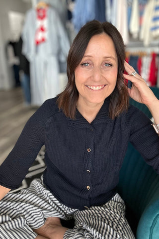 Erin Navy Cardigan - The Funky Zebras Clear Lake