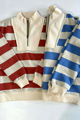 French Terry Half Zip Sweatshirt - 2 Colors - The Funky Zebras Clear Lake