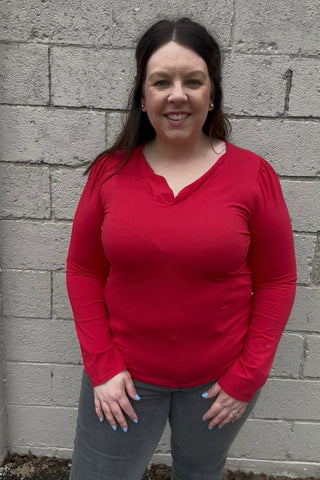 Fyona Red Scallop Top - The Funky Zebras Clear Lake