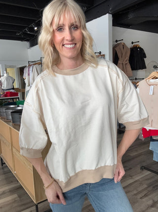 Gabrielle Cream Raglan Knit Top - The Funky Zebras Clear Lake