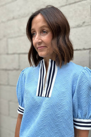 Georgia Blue Top - The Funky Zebras Clear Lake