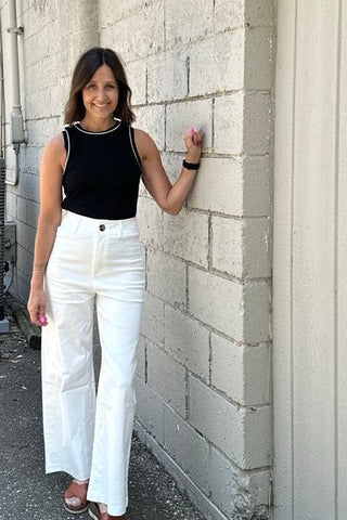 Gladys White Pants - The Funky Zebras Clear Lake