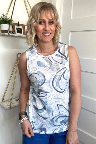 Greta Printed Sleeveless Cotton Slub - The Funky Zebras Clear Lake