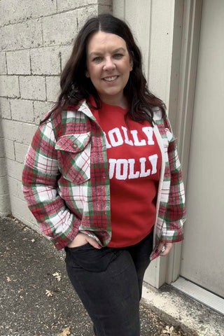 Holly Jolly Sweatshirts - 2 Colors! - The Funky Zebras Clear Lake