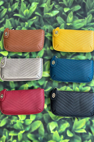 Quilted Crossbody Wristlet Clutch