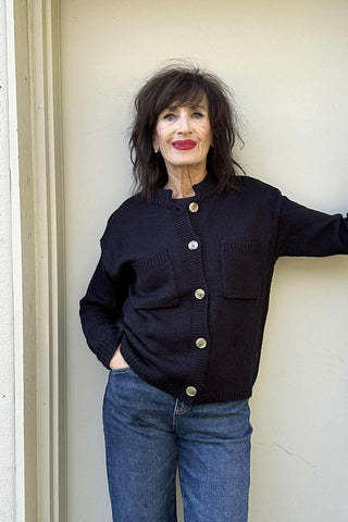 Jamila Collared Button Down Sweater Cardigan - The Funky Zebras Clear Lake