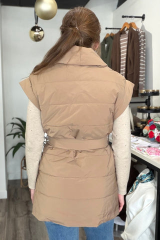 Jenni PADDED WRAP VEST WITH SHAWL COLLAR - The Funky Zebras Clear Lake