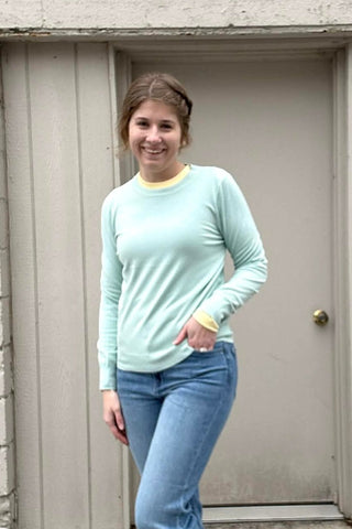 Jenni Round Neck Long Sleeve Knit Top - The Funky Zebras Clear Lake