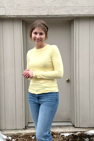 Jenni Round Neck Long Sleeve Knit Top - The Funky Zebras Clear Lake