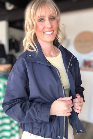 Jillian Zip Up Mock Neck Jacket - The Funky Zebras Clear Lake