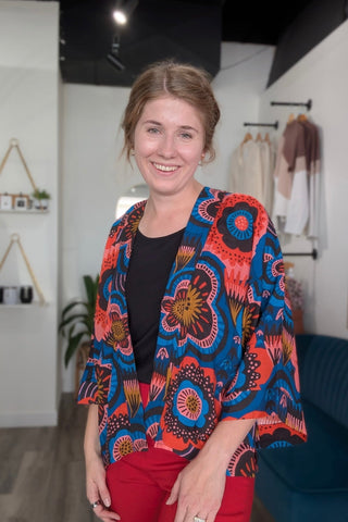 Karmen Short Kimono/Wrap/Top - The Funky Zebras Clear Lake