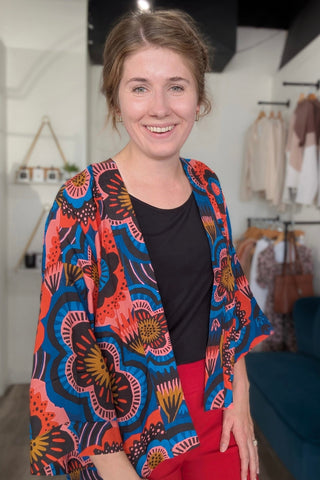 Karmen Short Kimono/Wrap/Top - The Funky Zebras Clear Lake