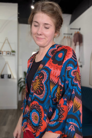 Karmen Short Kimono/Wrap/Top - The Funky Zebras Clear Lake