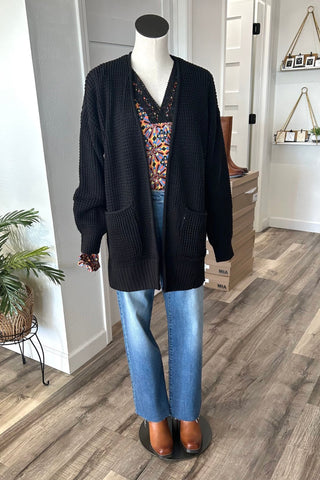 Kelsey Waffle Open Cardigan - 3 colors! - The Funky Zebras Clear Lake