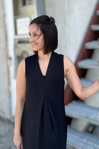 Laurel Black Sleeveless V - Neck Maxi Dress - Just Dani Boutique + Color Studio