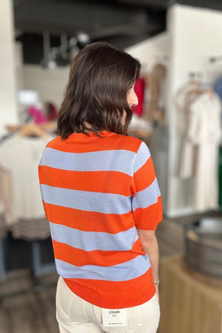Lindy Orange & Lavender Color Block Sweater - The Funky Zebras Clear Lake