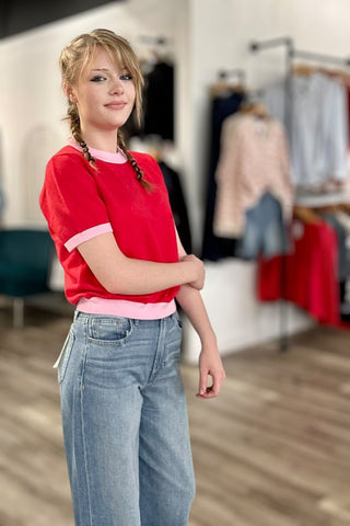 Linzey Color Block Sweater Top - 2 Colors - The Funky Zebras Clear Lake