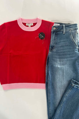 Linzey Color Block Sweater Top - 2 Colors - The Funky Zebras Clear Lake