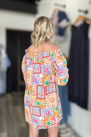 Maeve Ruffled Off Shoulder Mini Dress - The Funky Zebras Clear Lake