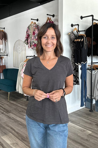 Marcy Classic V Neck Tee - The Funky Zebras Clear Lake