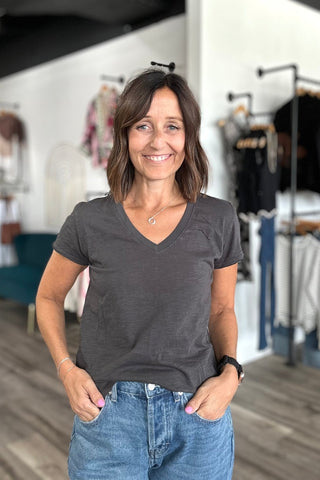 Marcy Classic V Neck Tee - The Funky Zebras Clear Lake