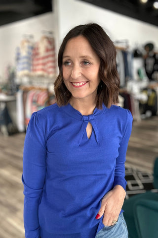 Maria Keyhold Neckline Fitted Sweater - The Funky Zebras Clear Lake