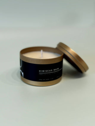 Matte Gold Travel Tin Soy Candle - The Funky Zebras Clear Lake