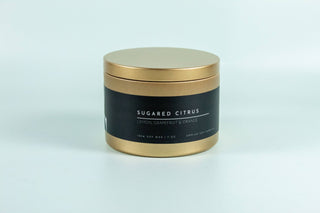 Matte Gold Travel Tin Soy Candle - The Funky Zebras Clear Lake