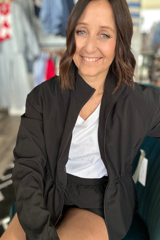 Megan Cinch Peplum Jacket - The Funky Zebras Clear Lake