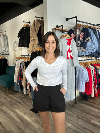 Megan Highwaisted Athleisure Shorts - The Funky Zebras Clear Lake