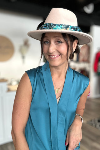 Mel Satin Sleeveless Blouse - The Funky Zebras Clear Lake