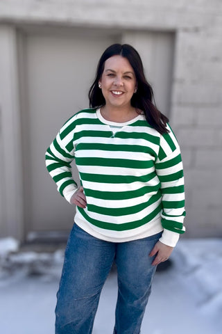 Melinda Oversized Stripe Sweatshirt - 2 Colors! - The Funky Zebras Clear Lake