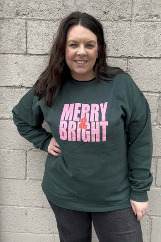 Merry & Bright Sweatshirt - The Funky Zebras Clear Lake