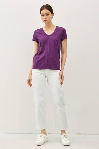 Mira Classic V Neck Slub Tee - The Funky Zebras Clear Lake