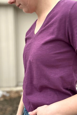 Mira Classic V Neck Slub Tee - The Funky Zebras Clear Lake