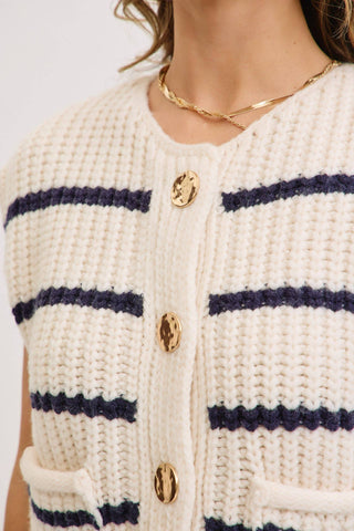 Miranda Striped Sweater Vest - The Funky Zebras Clear Lake