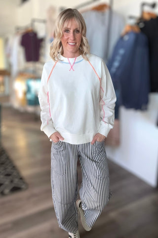 Nellie Striped Wide Leg Pants - The Funky Zebras Clear Lake