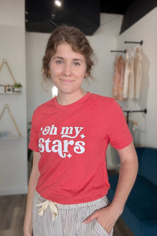 Oh My Stars Bold | Short Sleeve Graphic Tee | Patriotic - The Funky Zebras Clear Lake