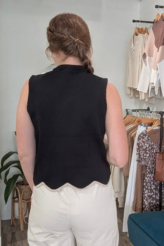 Olivia Scallop Hem Top - The Funky Zebras Clear Lake