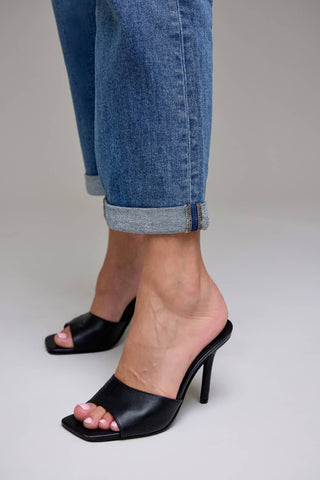 Rayna Dark Wash Cuffed High Rise Classic Straight Jeans - The Funky Zebras Clear Lake