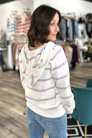 Rylee Striped Hoodie Sweater - 2 COLORS - The Funky Zebras Clear Lake