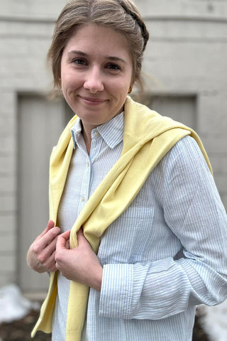 Shelby Pinstripe Button Up Top - The Funky Zebras Clear Lake