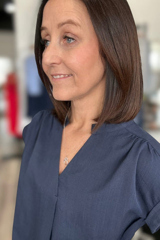 Sierra Navy Woven Cap Sleeve Top - The Funky Zebras Clear Lake