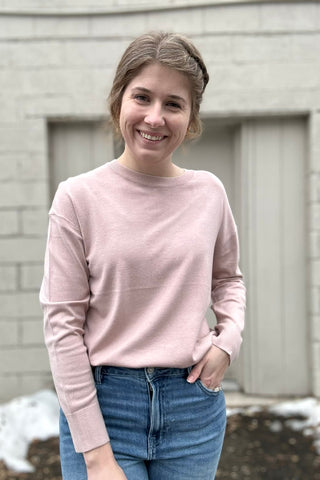 Simone Drop Shoulder Basic Crewneck Sweater - The Funky Zebras Clear Lake